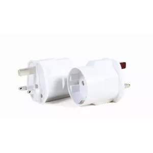 Power plug adapter Gembird A-AC-EUFUKM-01 Type G (UK) to Type F, 13 A, white, 55×50×70 mm