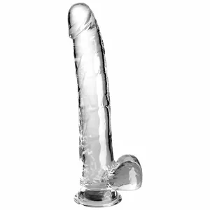 Dildo king cock D-236644 transparent clear dildo with testicles, 24.8 cm length