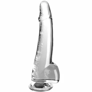 Dildo KING COCK Silicone Transparent 19 cm
