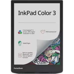 PocketBook InkPad Color 3 e-grāmatu lasītājs Skārienjūtīgais ekrāns 32 GB Wi-Fi Melns, Pelēks