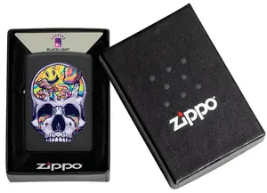 Windproof metal lighter Zippo 48737 — refillable pocket lighter, chrome finish