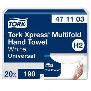Multifold towel paper Tork Xpress H2 2-ply 23.4 x 21.3 cm