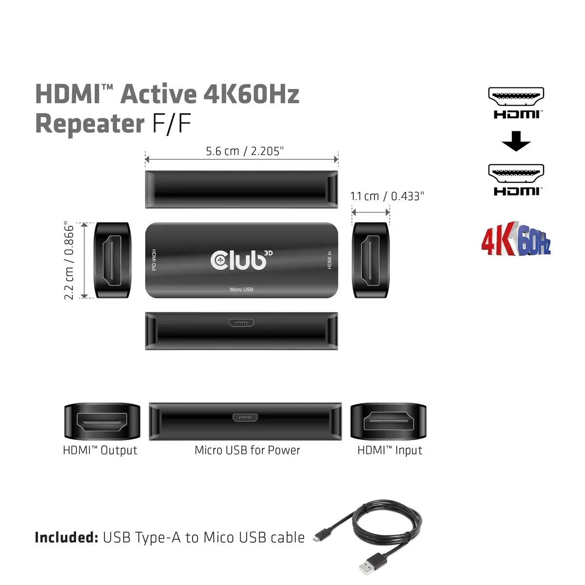 HDMI активный репитер CLUB3D CAC-1307 Photo 4