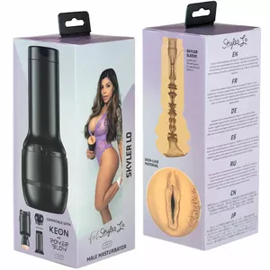 Мастурбатор Kiiroo Silicone Black — реплика Feel Skyler Lo, длина 22,4 см, глубина введения 21,5 см, внутр. Ø 1,5 см, съемная TPE-вкладка