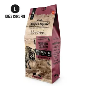 Сухой корм для собак wiejskazagroda Forest Flavors Говядина с Кабаном Adult L 20 кг — без злаков, 31% белка, 20% жира