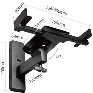 Speaker holder ART G-10 clamping black, pair, load capacity 20 kg