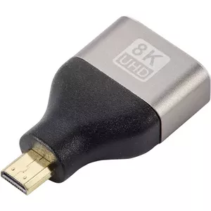 SpeaKa Professional SP-11302016 HDMI Adapter [1x HDMI male D Micro - 1x HDMI female] Black, Silver UHD 8K @ 60 Гц, UHD 4K @ 120 Гц (SP-11302016)