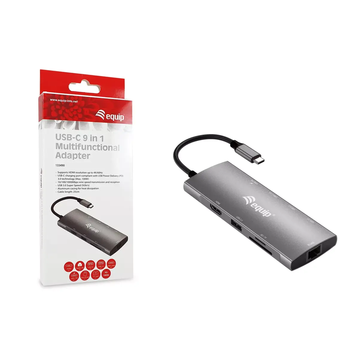 Multifunctional Adapter Equip USB-C 9 in 1 Photo 5