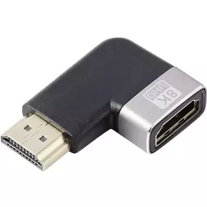 SpeaKa Professional SP-11302004 HDMI Adapter [1x HDMI male - 1x HDMI female] Black, Silver UHD 8K @ 60 Гц, UHD 4K @ 120 Гц 90° под углом вправо (SP-11302004)