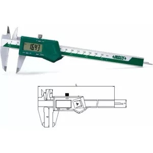 Caliper INSIZE 1108-150W electronic vernier caliper with locking screw, measuring range 0–150 mm / 0–6"