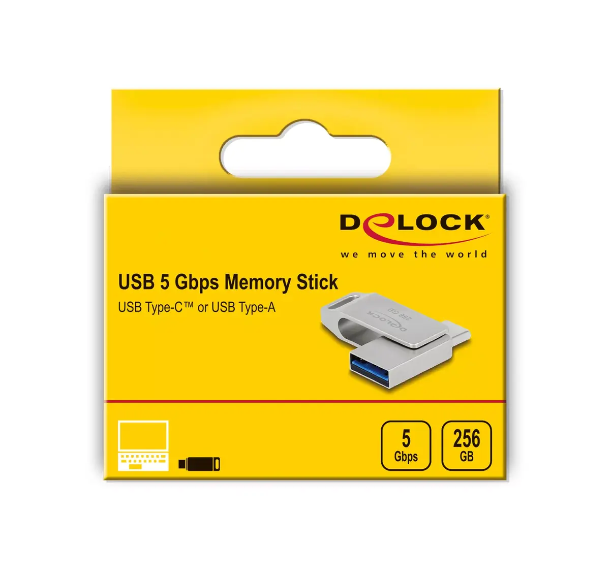 USB Flash Drive DeLOCK 256GB USB-C Type-A Photo 4