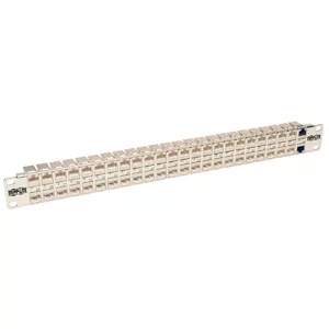 1U STP Cat6a 48‑portu pārejas panelis plauktam, Tripp Lite N254-048-SH-6A, RJ45, 10GbE, sudraba