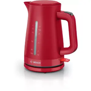 Электрический чайник Bosch TWK3M124, 1,7 л, 2400 Вт, красный, скрытый нагревательный элемент
