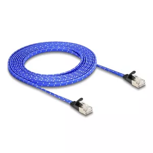 Сетевой кабель DeLOCK RJ45 плоский Cat.6A 3м синий