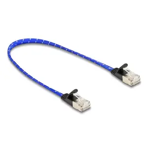 Network Cable DeLOCK RJ45 Flat Cat.6A 0.3m Blue