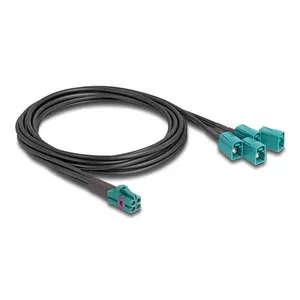 DeLOCK 90140 coaxial cable 1 m Mini FAKRA Z 4 x FAKRA Z Aqua Black