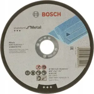 Cutting disc for metal Bosch 2608619774 Standard for Metal 150 mm, aluminium oxide, straight