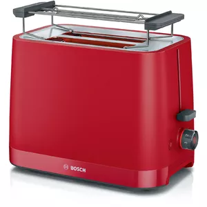 Toaster Bosch TAT3M124 — 2-slice 950 W, red, functions: reheat, defrost, timer
