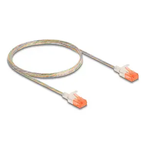 Network Cable DeLOCK RJ45 Cat.6A U/UTP Slim 1m Transparent