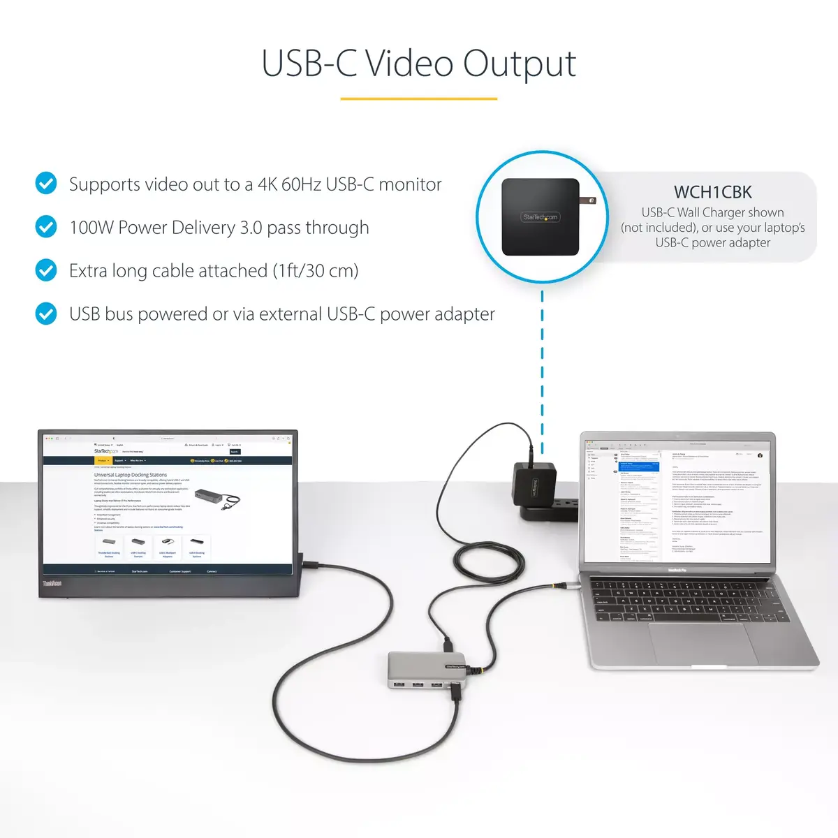 StarTech USB-C hubs HB31C3A1CDPPD3 — 4 porti, 4K@60Hz Photo 11
