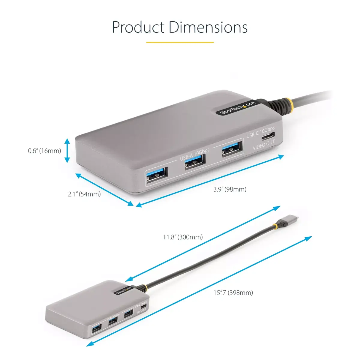 StarTech USB-C hubs HB31C3A1CDPPD3 — 4 porti, 4K@60Hz Photo 13
