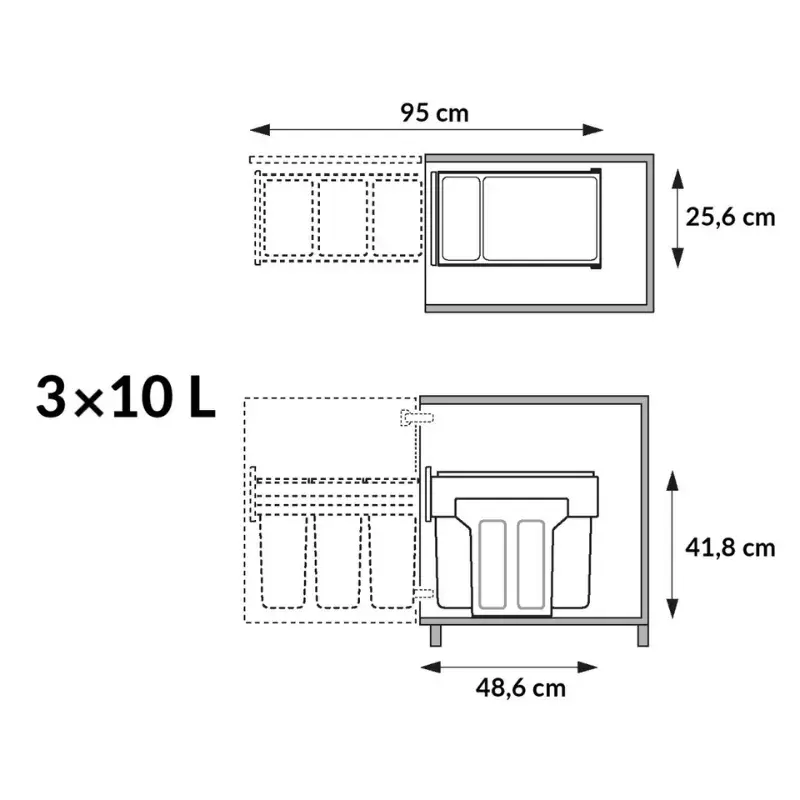 Hailo EcoLine Design trio L 3×10L чёрный Photo 8