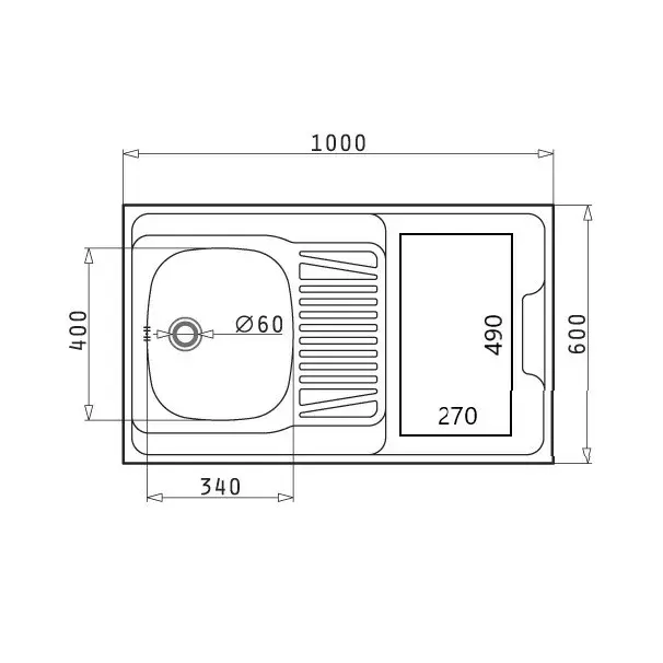 PYRAMIS 100405801 stainless steel single bowl kitchen sink Photo 2