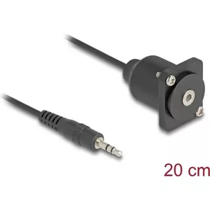 Аудиокабель DeLOCK 88150 3.5mm Мужской на Женский 0.2м Черный
