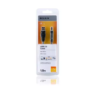 Belkin F3U154CP1.8M USB kabelis 1,8 m USB 2.0 USB A USB B Melns