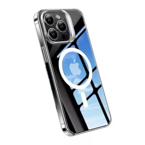Phone case Torras UPRO Lstand Clear-Mag for iPhone 15 Pro — transparent magnetic L-stand design