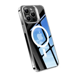 Phone case Torras UPRO Lstand Clear-Mag for iPhone 15 — transparent, MagSafe-compatible, L-stand design