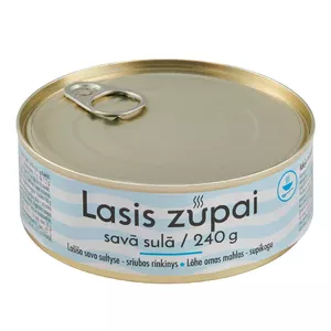 Konservēta zivs Kaija Kaija Lasis savā sulā, 240 g — lasis dabīgā sulā, 240 g