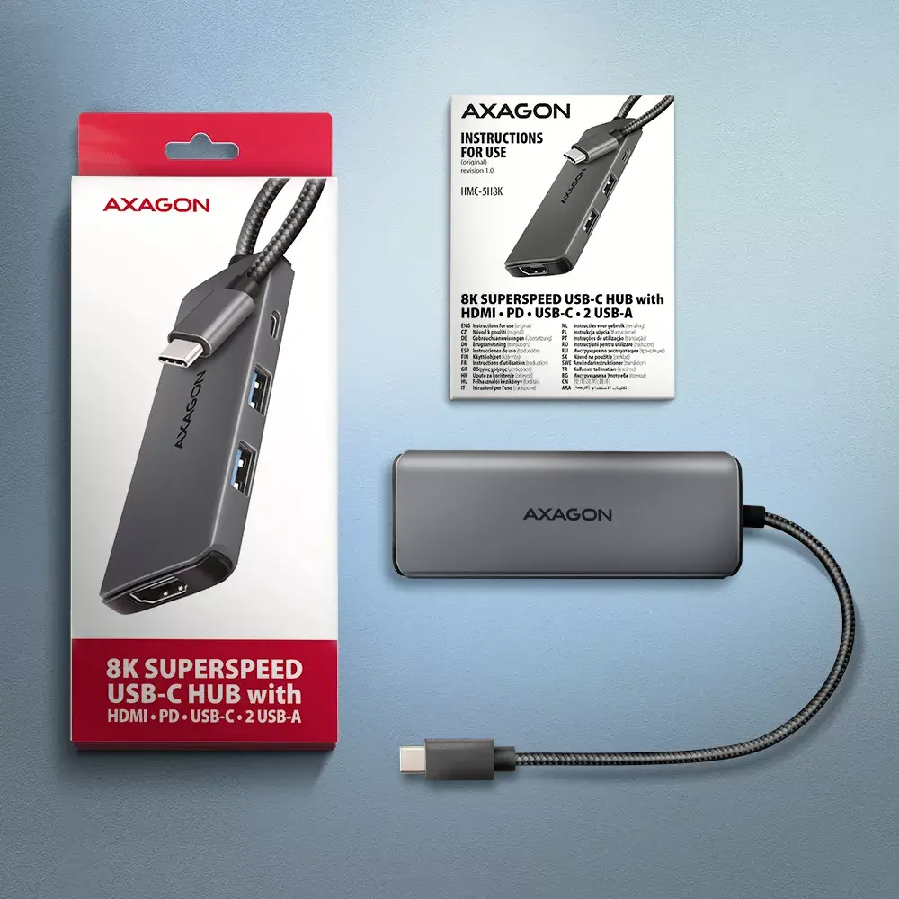 USB хаб Axagon HMC-5H8K Photo 7