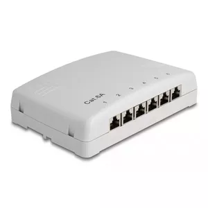 DeLOCK Mini Desktop Patchpanel 6 Port Cat.6A grau - Grau tīkla kabelis
