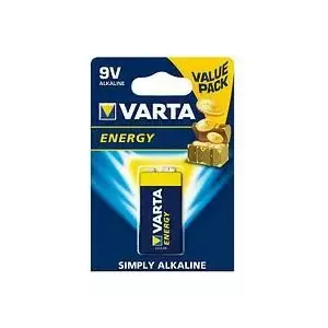 BAT9.ALK.VE1; 6LR61/9V baterijas Varta Energy Alkaline MN1604/4122 iepakojumā 1 gb.