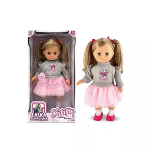Lelle Artyk Natalia 39 cm ar pelēku džemperi — runā poļu valodā
