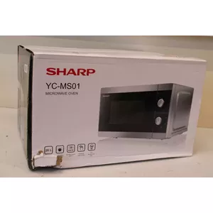 IZPĀRDOŠANA. Sharp YC-MS01E-S Mikroviļņu krāsns, 20 L ietilpība, 800 W, nerūsējošais tērauds Sharp Mikroviļņu krāsns YC-MS01E-S Brīvi stāvoša, 20 L, 800 W, sudraba krāsns, bojāta iepakojums