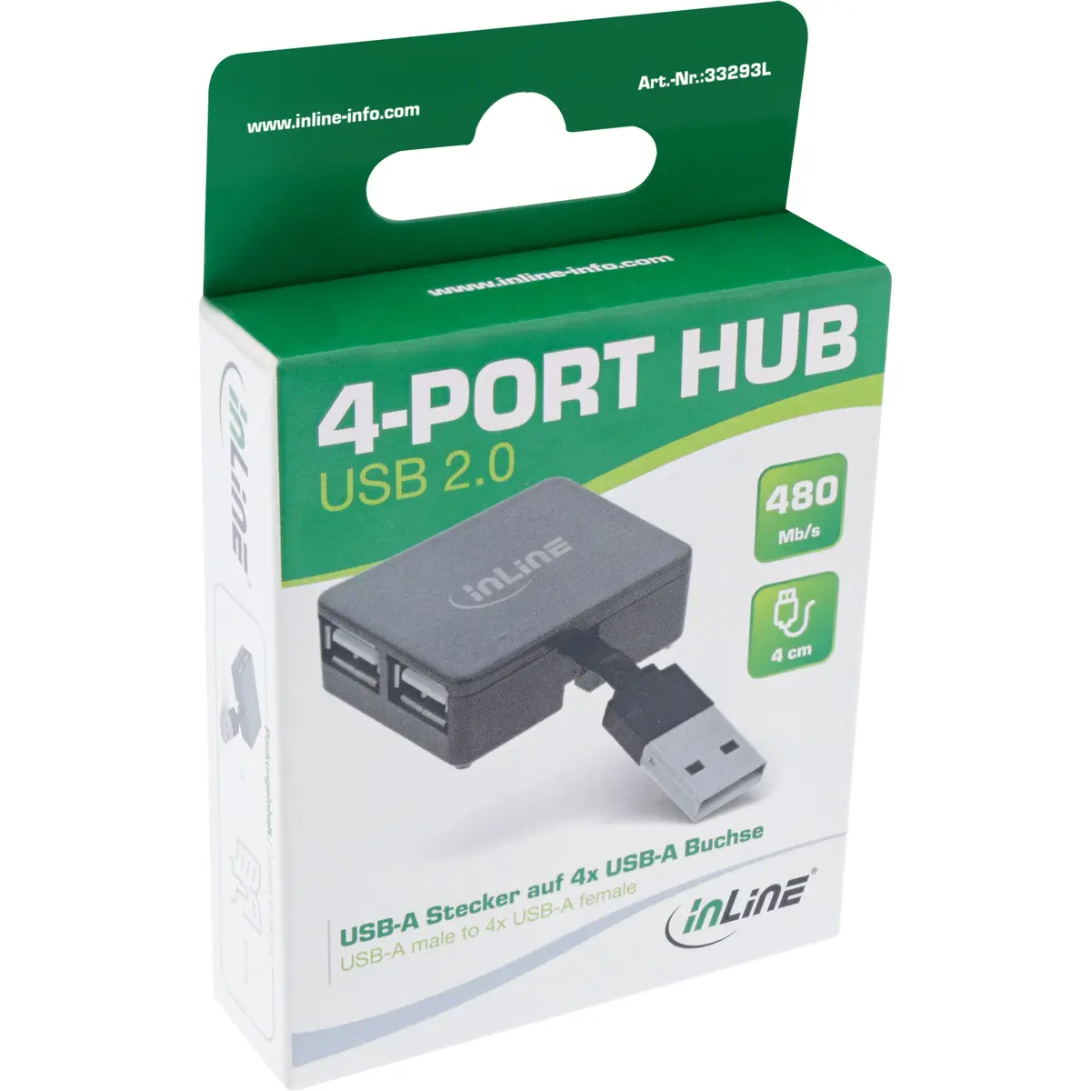 InLine USB 2.0 4-портовый концентратор 33293L Photo 5