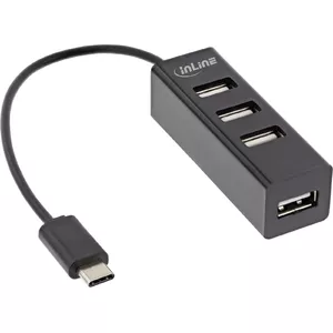InLine USB 2.0 4-Port Hub USB-C male to 4x USB-A female кабель 15см