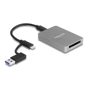 DeLOCK USB Type-C Card Reader CFexpress XQD Aluminium Grey 10000 Mbit/s