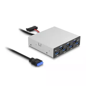 DeLOCK 64207 USB Hub 5000 Mbit/s Black Grey
