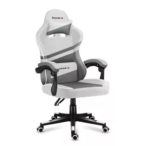 Игровое кресло Huzaro FORCE 4.4 Bucket seat серо‑белое — сетка, грузоподъёмность 130 кг, регулировка спинки, высота сиденья 45–55 см