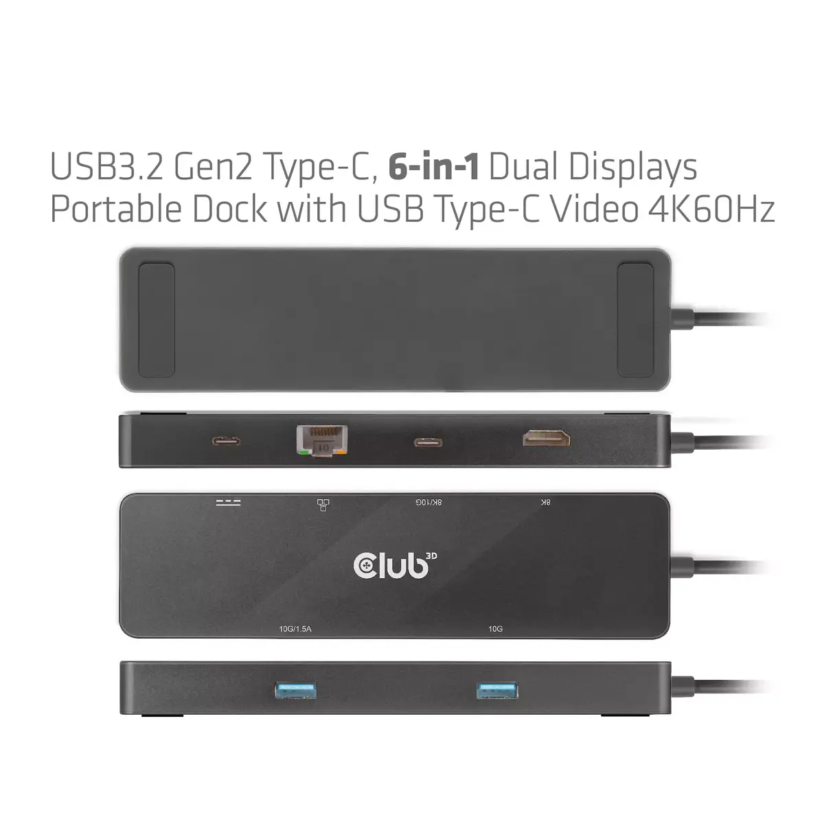 CLUB3D USB3.2 Gen2 Type-C 6-in-1 Doks Photo 13