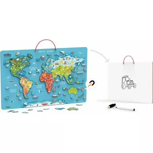 Educational Magnetic World Map Board 2-in-1, Viga Toys – wooden learning board with magnet map