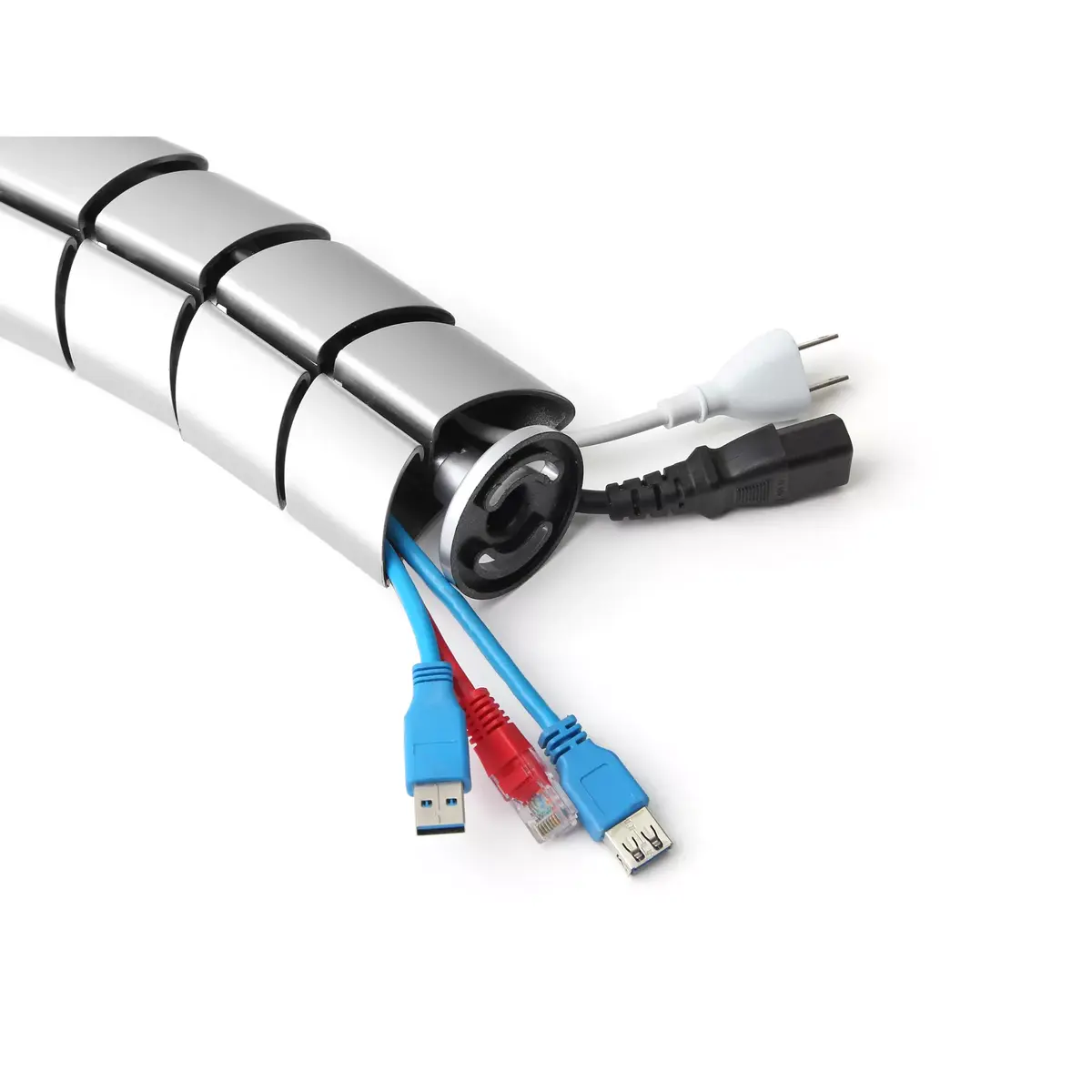 Кабельный рукав Equip Double-Channel Cable Management Spine Silver Photo 2