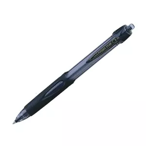 Clip-on retractable ballpoint pen MITSUBISHI Uni‑Ball Power Tank SN-220 — black ink, translucent black body, 1 pc
