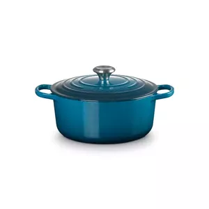 Кастрюля Le Creuset Cuguna 24 см 4,2 л синяя – чугунная эмалированная жаровня