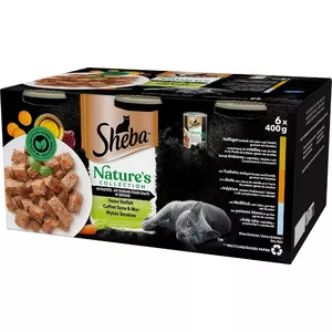 SHEBA Mixed flavours kit - mitrā kaķu barība - 6x400g