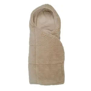 Baby blanket LODGER Wrapper Teddy Beige — sleeping wrap for infants, soft teddy fabric