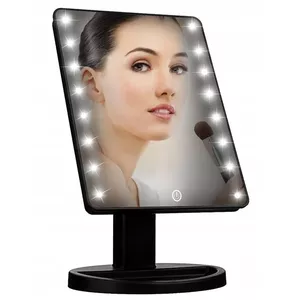 iWear L16 Make Up Galda spogulis ar LED gaismu & 360 grādu rotāciju 22x16cm 4x AA Melns